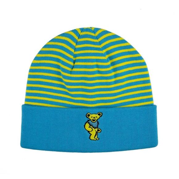 Grateful Dead Blue and Yellow Striped Beanie - Picture 2 of 10